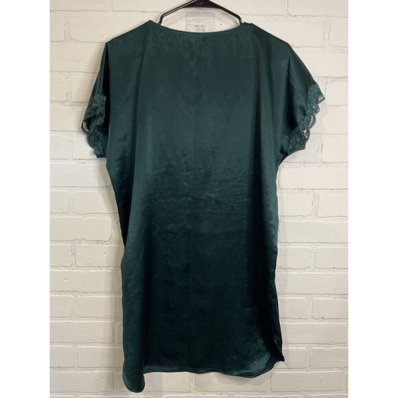Vintage VICTORIA'S SECRET Emerald Green Nightgown Lace Size Med Lingerie Sleep - Picture 4 of 7